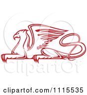 Poster, Art Print Of Red Resting Griffin