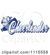 Poster, Art Print Of Blue Cheerleader Text With A Pom Pom And Megaphone