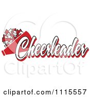 Poster, Art Print Of Red Cheerleader Text With A Pom Pom And Megaphone