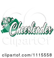 Poster, Art Print Of Green Cheerleader Text With A Pom Pom And Megaphone