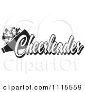 Black And White Cheerleader Text With A Pom Pom And Megaphone