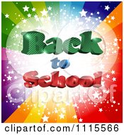 Poster, Art Print Of Colorful Star Burst With 3d Back To School Text