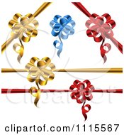 3d Gold Blue And Red Gift Ribbons And Bows