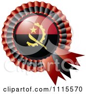 Clipart Shiny Angola Flag Rosette Bowknots Medal Award Royalty Free Vector Illustration