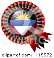 Clipart Shiny Antigua And Barbuda Flag Rosette Bowknots Medal Award Royalty Free Vector Illustration