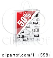 Poster, Art Print Of 3d Fifty Percent Sales Shopping Bag