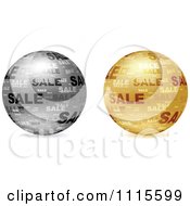 Poster, Art Print Of 3d Gold And Silver Sales Spheres