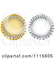 Clipart Round Gold And Silver Frames Royalty Free Vector Illustration