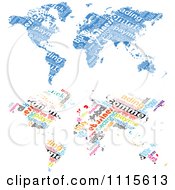 Poster, Art Print Of Blue And Colorful E Commerce World Maps
