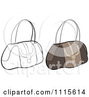 Poster, Art Print Of Outlined And Brown Hand Bag Purses