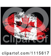 Clipart Canadian Flag Kiss Royalty Free Vector Illustration