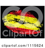 Clipart Spanish Flag Kiss Royalty Free Vector Illustration