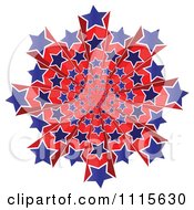 Poster, Art Print Of Blue And Red Bursting American Stars