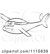 Clipart Outlined Dizzy Plane Royalty Free Vector Illustration