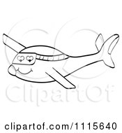 Clipart Outlined Amorous Plane Royalty Free Vector Illustration