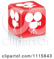 Poster, Art Print Of 3d Red Cube With A Video Camera