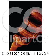 Poster, Art Print Of Pixelized Swirl Of Orange Smoke On Black