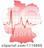 Poster, Art Print Of Germany Map With A Heart Beat