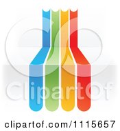 Clipart Rainbow Lines On 3d Steps Royalty Free Vector Illustration