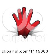 Red Hand Reaching Through A Crack