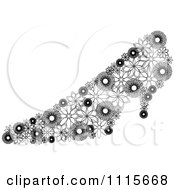 Poster, Art Print Of Black And White Pump Shoe Made Of Flowers