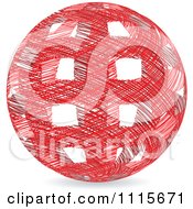 Poster, Art Print Of Red Ball Made Of Red Scribbles With Rectangle Holes