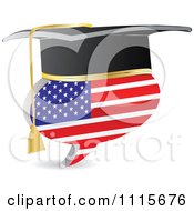 Poster, Art Print Of American Flag Chat Balloon With A Graduation Cap