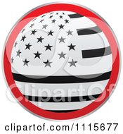 Poster, Art Print Of Black Red And White Round American Flag Icon