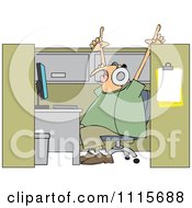 Poster, Art Print Of Man Singing And Listening To Music In His Office Cubicle