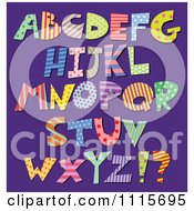 Poster, Art Print Of Colorful Patterned Capital Letters On Purple