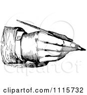 Clipart Retro Vintage Black And White Hand Writing With A Fountain Pen 3 Royalty Free Vector Illustration
