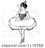 Clipart Retro Vintage Black And White Ballerina Smoking A Cigarette Royalty Free Vector Illustration