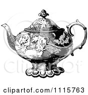 Poster, Art Print Of Retro Vintage Black And White Decorative Tea Pot 1