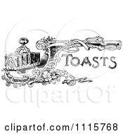 Clipart Retro Vintage Black And White Toast Text With A Toaster Royalty Free Vector Illustration by Prawny Vintage