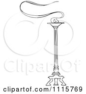 Clipart Retro Vintage Black And White Torch Royalty Free Vector Illustration