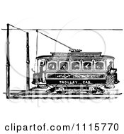 Poster, Art Print Of Retro Vintage Black And White Trolley Car