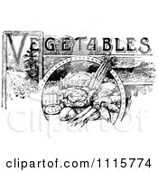 Clipart Retro Vintage Black And White Vegetables Text With Produce Royalty Free Vector Illustration by Prawny Vintage
