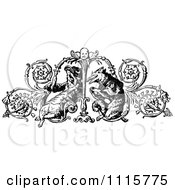 Clipart Retro Vintage Black And White Ornamental Weasel And Vine Design Element Royalty Free Vector Illustration by Prawny Vintage