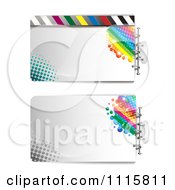 Clipart Two Film Frames With Halftone And Rainbows Royalty Free Vector Illustration