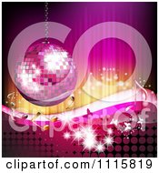 Pink Disco Baoo Music Note And Butterfly Background