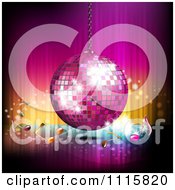 Poster, Art Print Of Pink Disco Ball And Music Notes Over Gradient 1