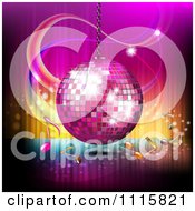 Pink Disco Ball And Music Notes Over Gradient 2