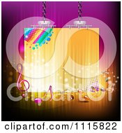 Poster, Art Print Of Suspended Sign With Music Notes On Gradient