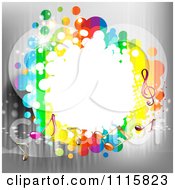 Clipart Music Note Frame Over Gray Royalty Free Vector Illustration by merlinul