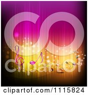 Poster, Art Print Of Gradient Pink And Gold Music Note Background