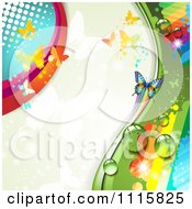 Poster, Art Print Of Rainbow Butterflies Background With Copyspace