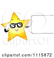 Poster, Art Print Of Cool Star Wearing Sunglasses And Holding A Sign