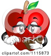 Smart Red Apple Reading A Book