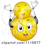 Clipart Happy Smiley Father Holding Up Its Child Royalty Free Vector Illustration