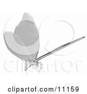 Chrome 3D Butterfly In Flight Clipart Illustration by AtStockIllustration